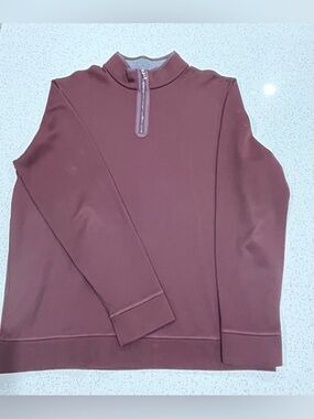 Men’s Hugo Boss Bordeaux 3/4 Zip Long Sleeve Cotton Polo